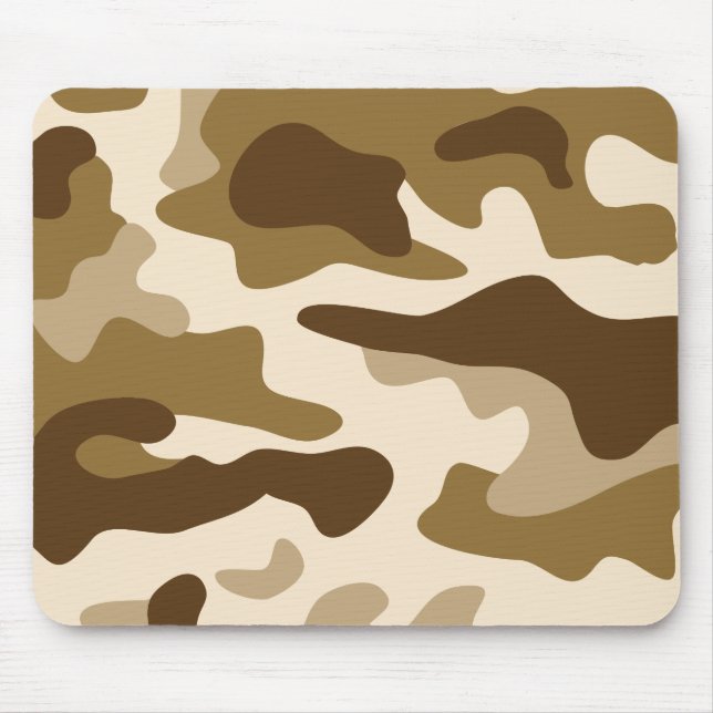 Beige camouflage pattern mouse mat (Front)