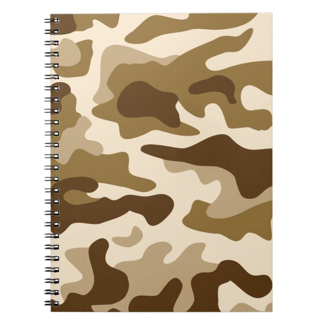 Beige camouflage pattern notebook (Front)
