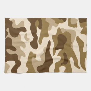 Beige camouflage pattern tea towel