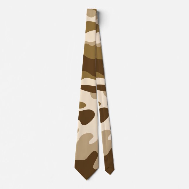 Beige camouflage pattern tie (Front)