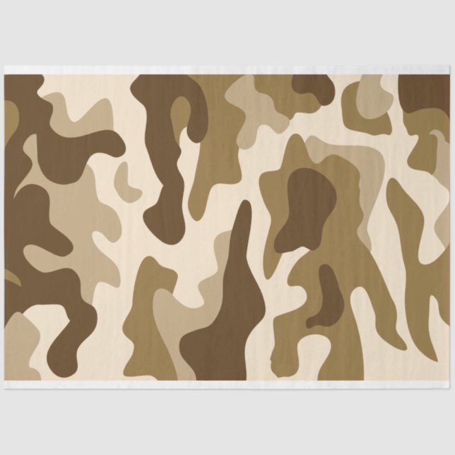 Beige camouflage pattern tissue paper (Front)