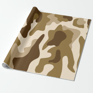 Beige camouflage pattern wrapping paper