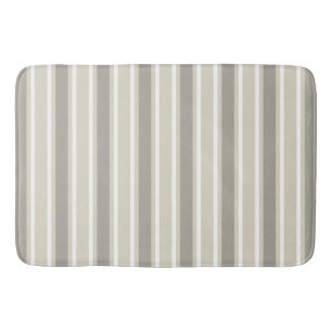 Beige candy stripes bath mat