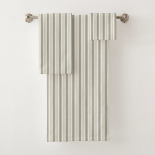 Beige candy stripes bath towel set