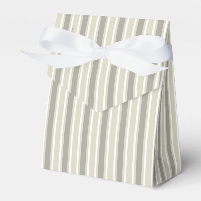 Beige candy stripes favour box (Front Side)