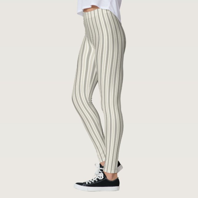 Beige candy stripes leggings (Left)