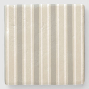 Beige candy stripes stone coaster