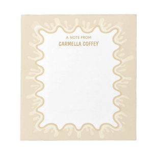 Beige Caramel Latte Milkshake Splash Personal Name Notepad
