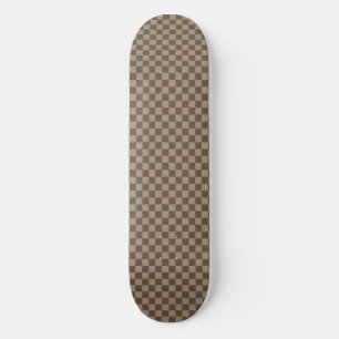 Beige Checkered Pattern  Skateboard