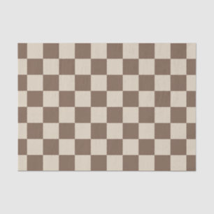 Beige Chequerboard Pattern Tissue Paper