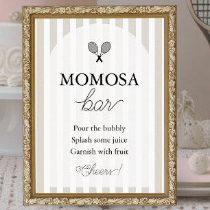 Beige Chic Tennis Baby Shower Momosa Bar Sign
