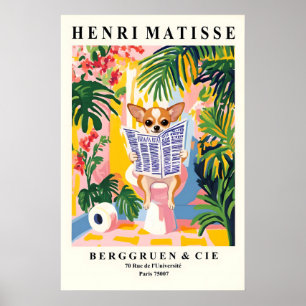 Beige Chihuahua on a Toilet Art - Henri Matisse Poster