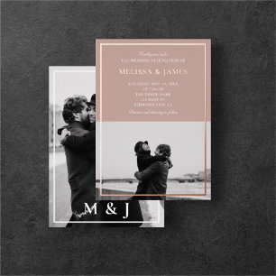 Beige Classic Calligraphy Photo Wedding