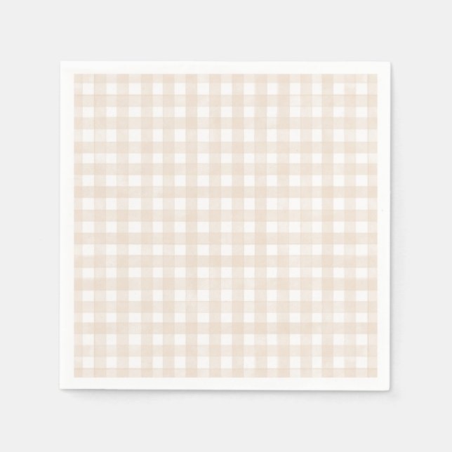 Beige Classic Gingham Napkin (Front)