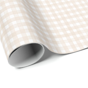 Beige Classic Gingham Wrapping Paper