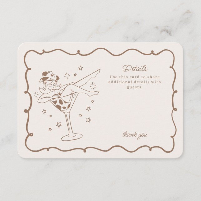 Beige Cocktails and Cowgirls Rodeo Details Insert (Front)