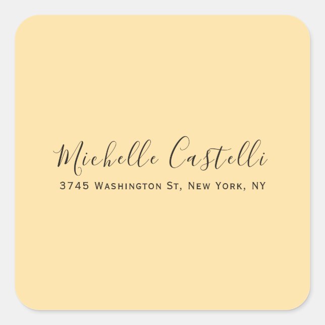 Beige Color Professional Unique Handwriting Square Sticker (Front)