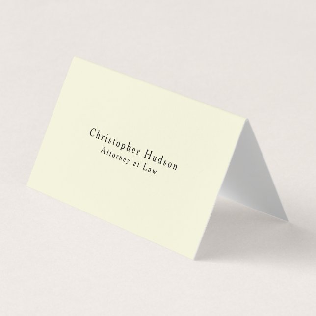 Beige Color Simple Plain Minimalist Business Card (Front)