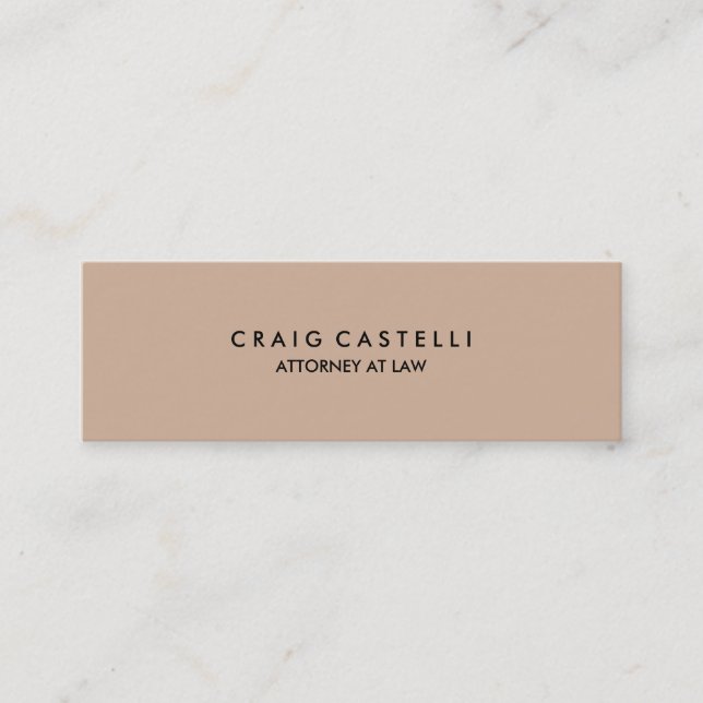 Beige Colour Background Standard Mini Business Car Mini Business Card (Front)