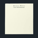 Beige Colour Plain Elegant Professional Modern Notepad<br><div class="desc">Simple,  modern,  minimalist design for companies. This template can be customised to meet all professional occupations.</div>