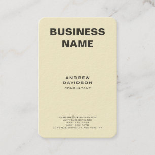 Beige Colour Trendy Vertical Minimalist Design Business Card