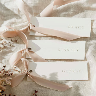 Beige Colour Wedding Name Place Cards