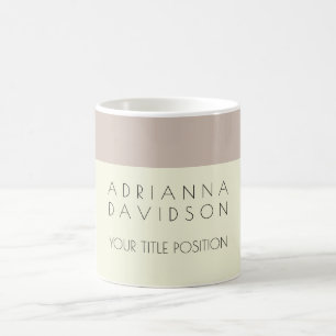 Beige Colour White Trendy Minimalist Coffee Mug