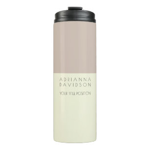 Beige Colour White Trendy Minimalist Thermal Tumbler