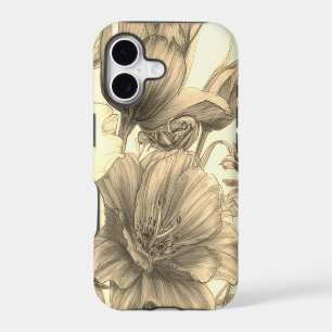 Beige Coloured Blooming Flowers On An iPhone