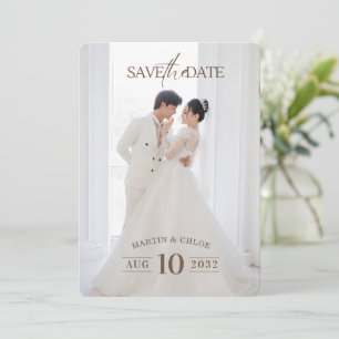 Beige Couple Photo Wedding Invitation