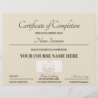 Beige course online certificate of completion