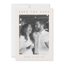 Beige Cream Boho Photo Save the Date