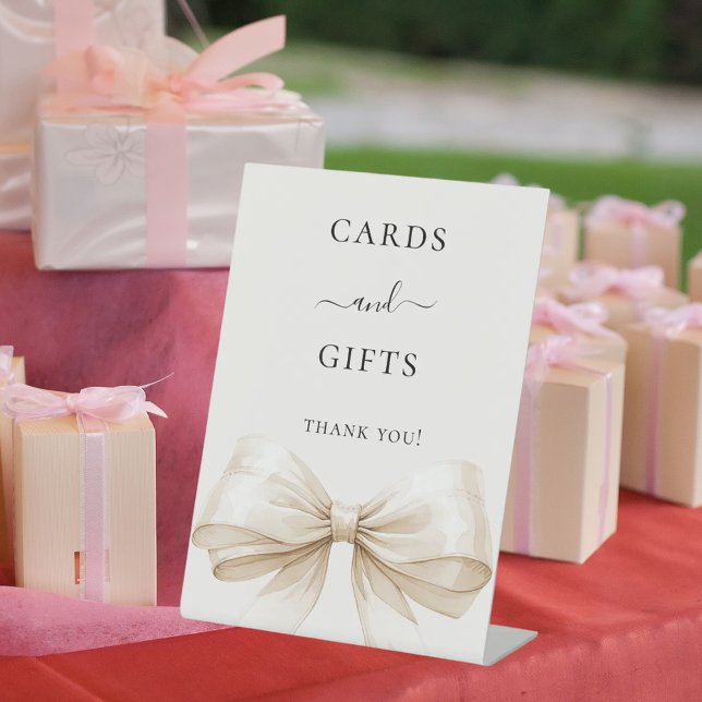 Beige cream bow ivory girl cards gifts sign (Creator Uploaded)