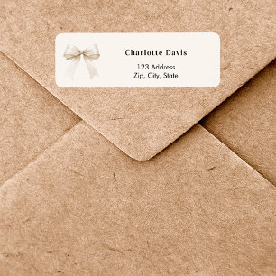 Beige cream bow return address 