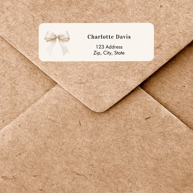 Beige cream bow return address  (Creator Uploaded)