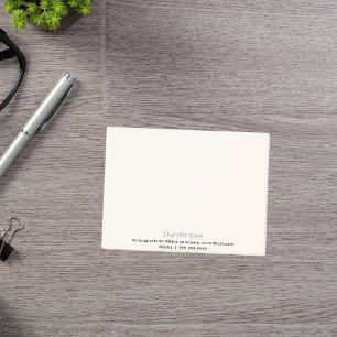 Beige cream business contact information post-it notes