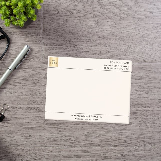 Beige cream business logo post-it notes (Creator Uploaded)