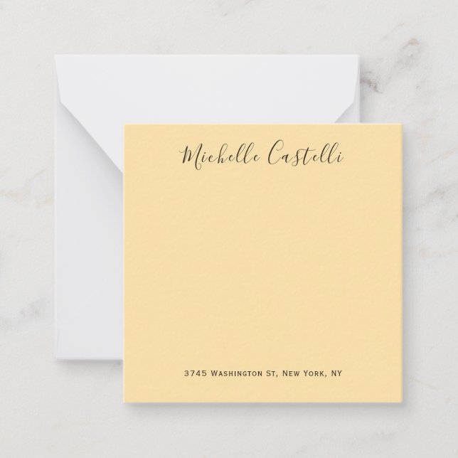 Beige Cream Color Professional Unique Handwriting Card (Front)