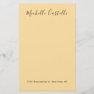 Beige Cream Color Professional Unique Handwriting Stationery