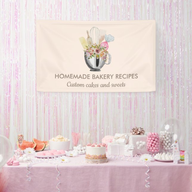 Beige Cream Elegant Minimal Bakery pastry Banner (Party)