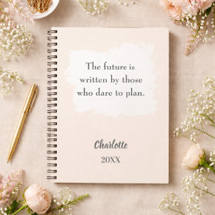 Beige cream inspirational quote notebook