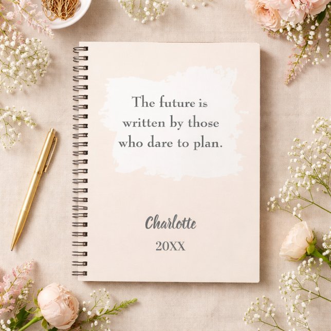 Beige cream inspirational quote notebook (Creator Uploaded)
