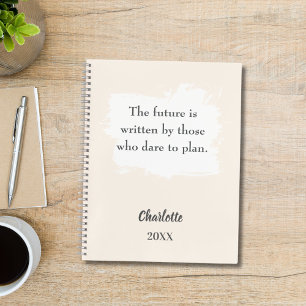 Beige cream inspirational quote notebook