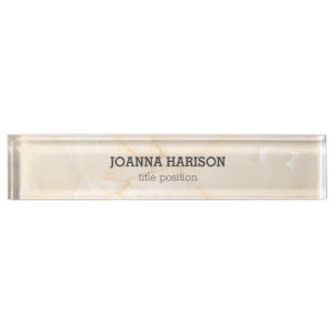 Beige Cream Marble Nameplate