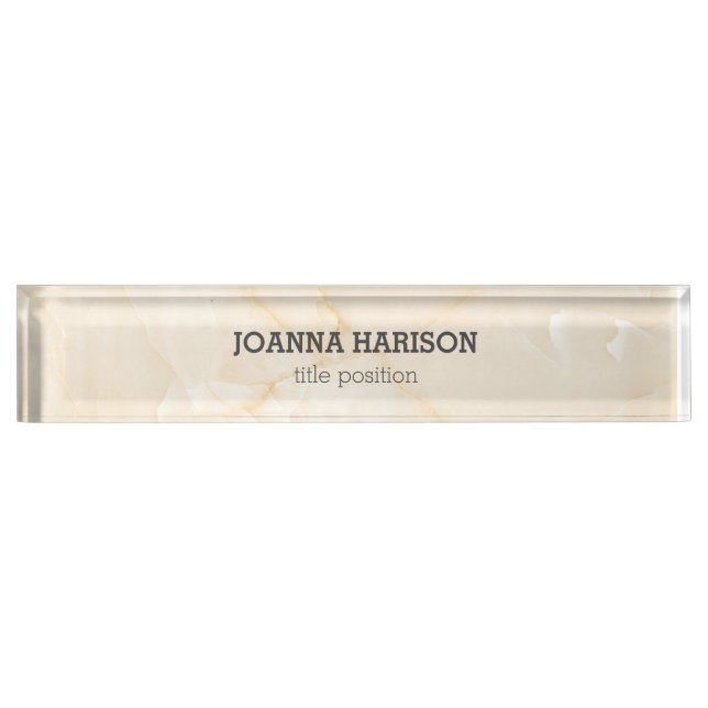Beige Cream Marble Nameplate (Front)