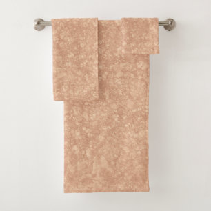 Beige Cream Marble Terrazzo Texture Bath Towel Set