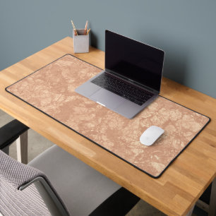 Beige Cream Marble Terrazzo Texture Desk Mat