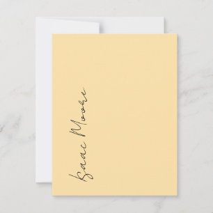 Beige Cream Plain Elegant Script Calligraphy Name Card