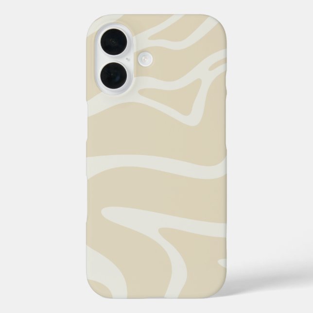 Beige Cream Simple Organic Pattern Case-Mate iPhone Case (Back)