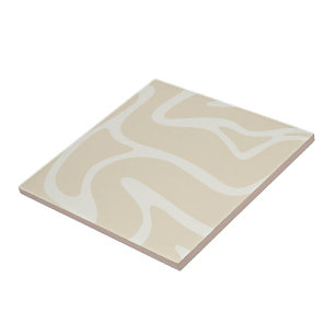 Beige Cream Simple Organic Pattern Tile